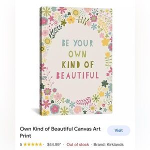 “BE YOUR OWN KIND OF BEAUTIFUL” KIRKLANDS WALL DECOR